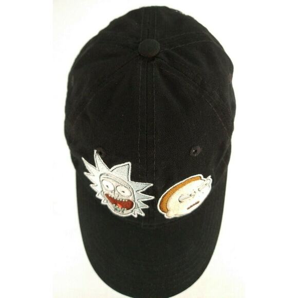 Rick and Morty Faces Adjustable Dad Hat Cap Black Adult Swim Strapback One Size - Picture 3 of 11